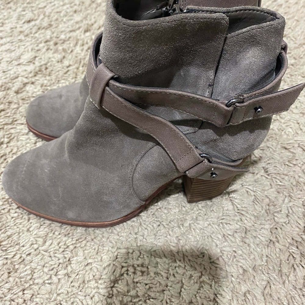Gianni Bini Taupe Suede Ankle Boots